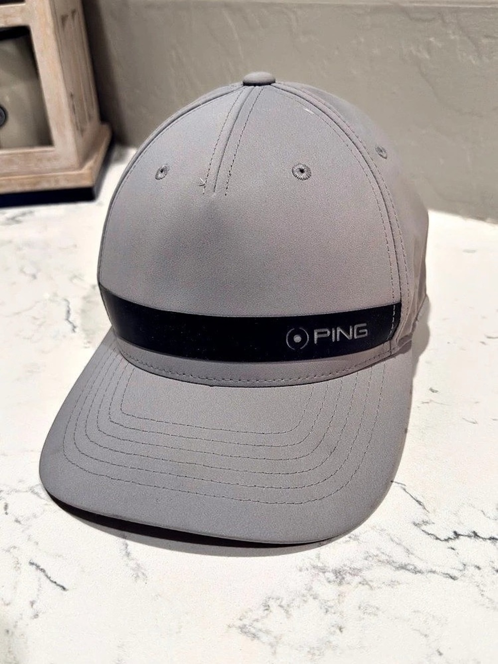 PING Ione Ten Flexfit Golf Hat Gray & Black